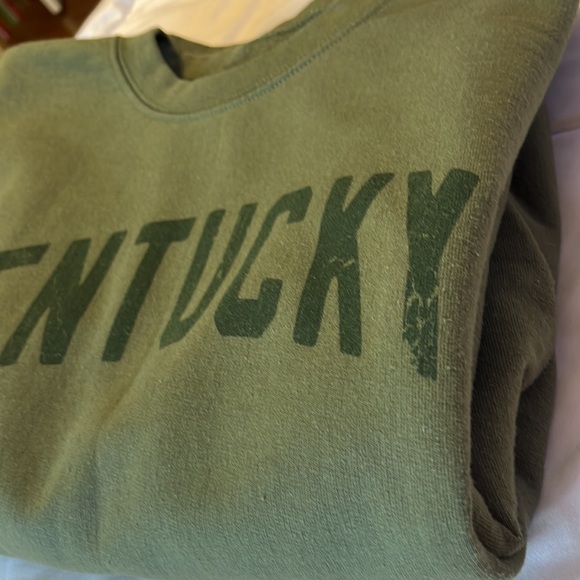 Shop Local Kentucky Olive Green Distressed Print Kentucky Crewneck Sweatshirt - Picture 8 of 10